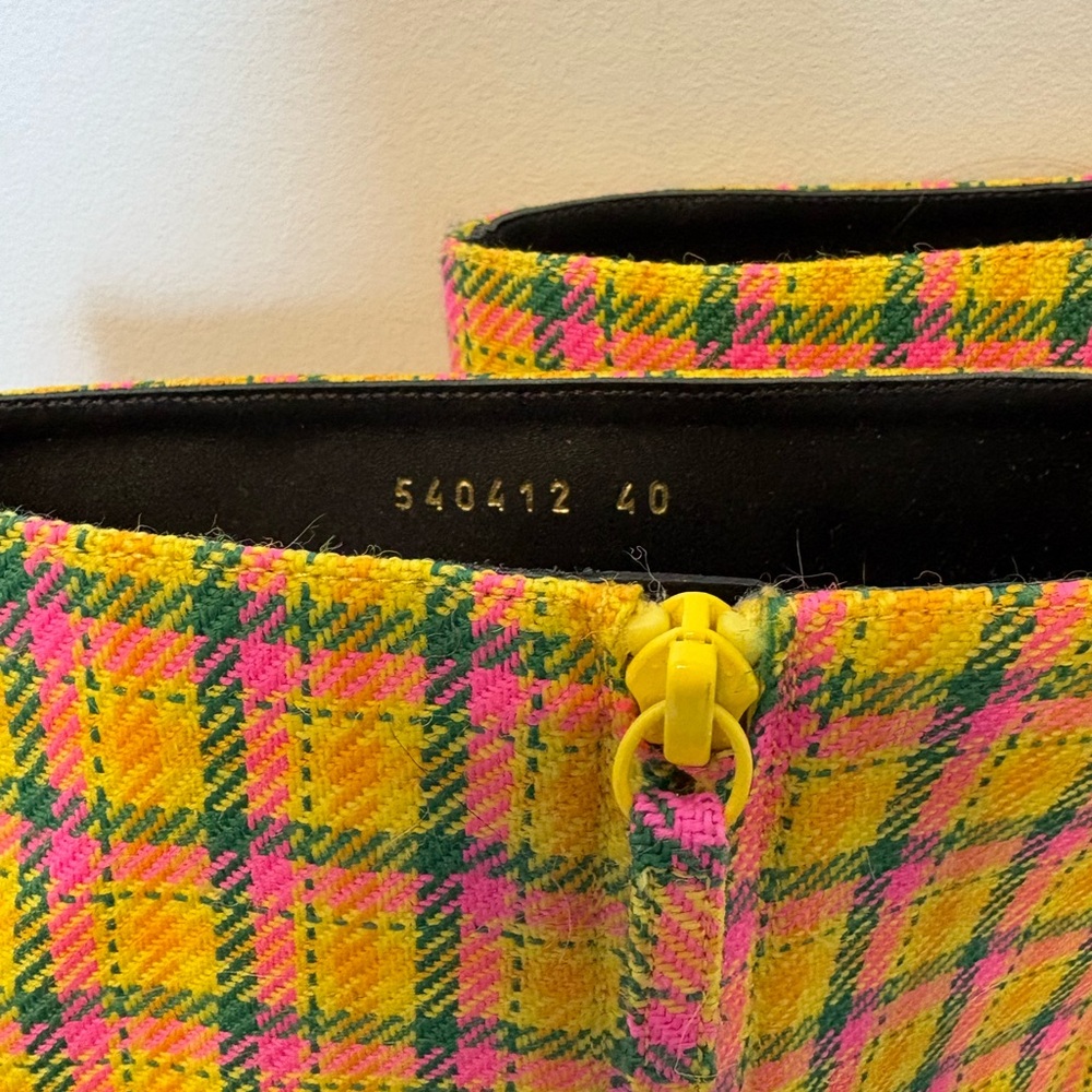 Balenciaga 2018 Plaid Heeled Boots - Picture 3 of 4